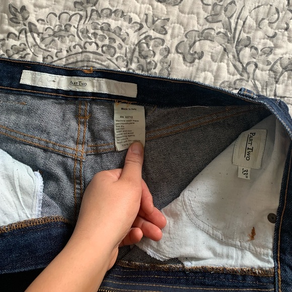 Part Two Dark Denim High Rise Jeans - Picture 3 of 5